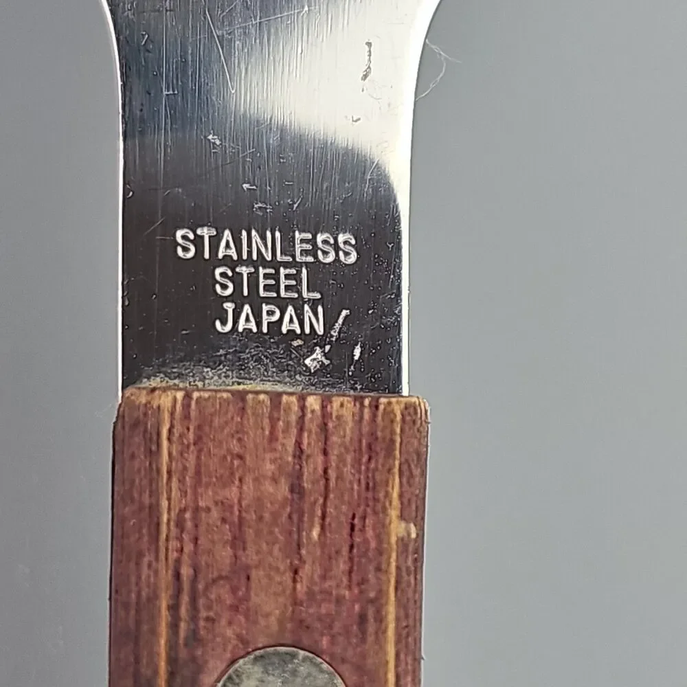 Vintage Sliding Cake Server Pies Cakes Stainless Steel Wood Handle Japan